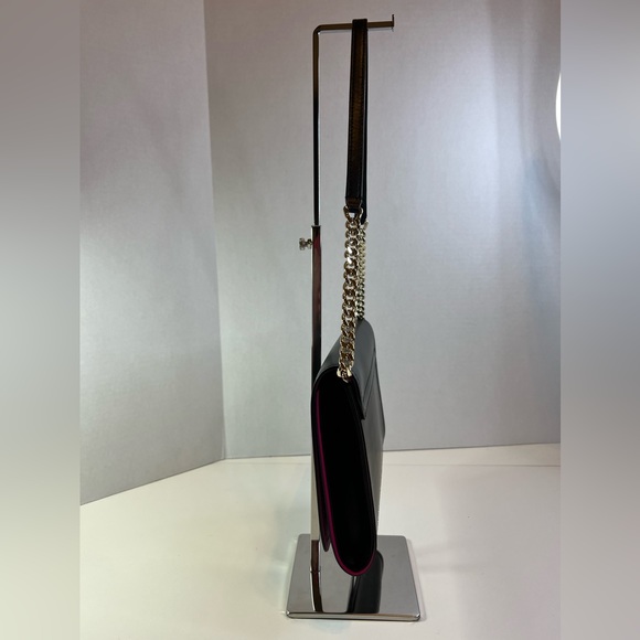 Kate Spade Arbour Hill Angelea Black Leather w/Pink Lining & Gold Chain - Picture 3 of 13